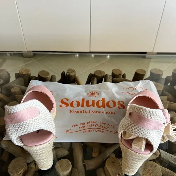 SOLUDOS Marseille Rosa Pink Espadrille Wedge Sandals - Picture 12 of 16